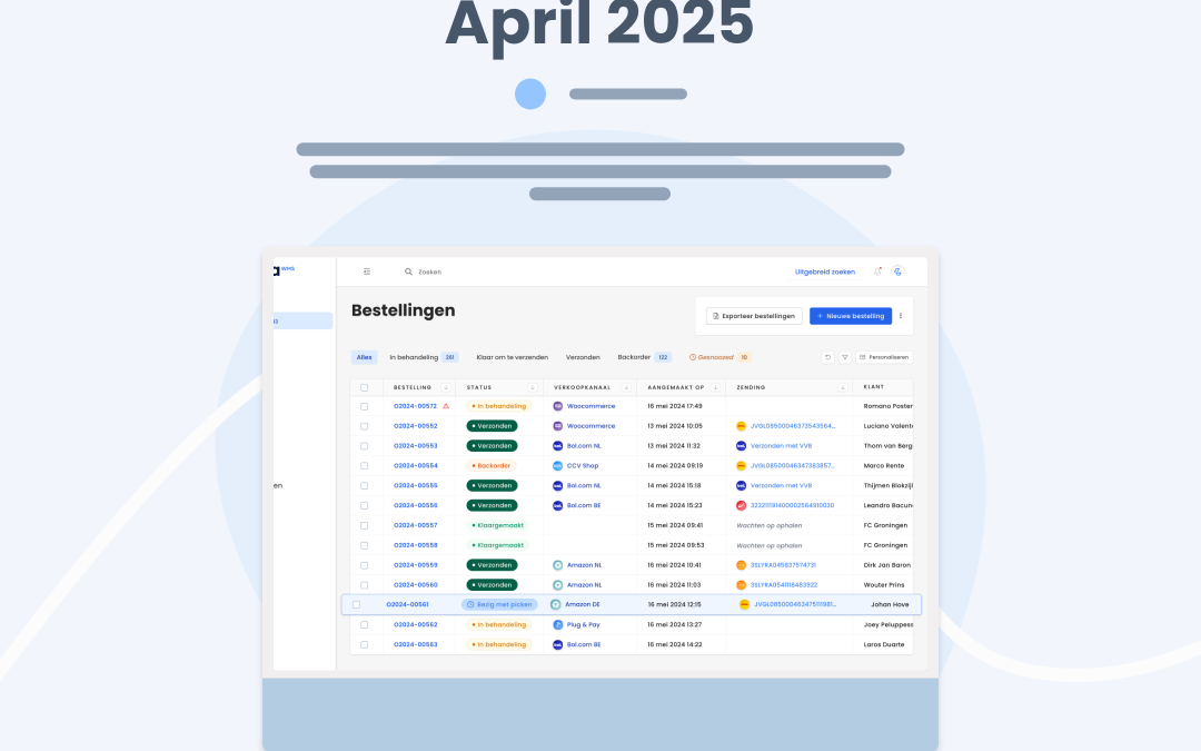 Changelog Lyra WMS april 2025