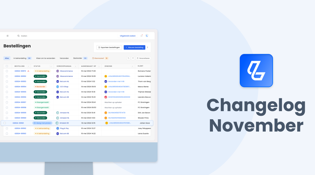 Changelog Lyra WMS november 2025