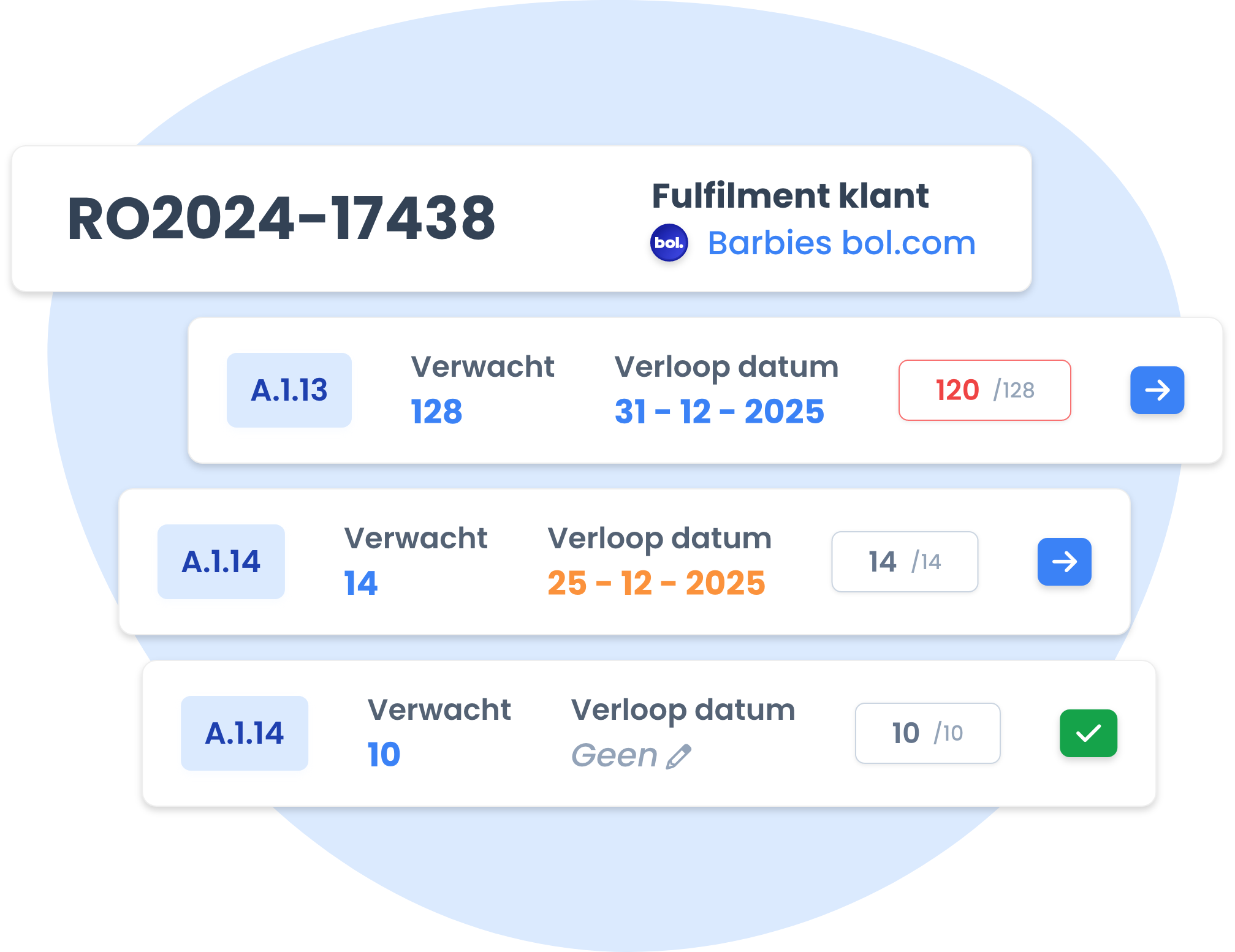 Natellingen binnen Lyra WMS